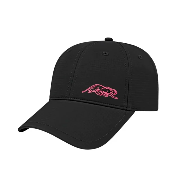 Predator Black Billiard Hat with Pink Embroidered Panther - One Size Fits All